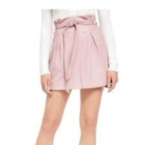 Free People Payton Faux Leather Paperbag Mini Skirt in 8 NWT - Picture 2 of 8